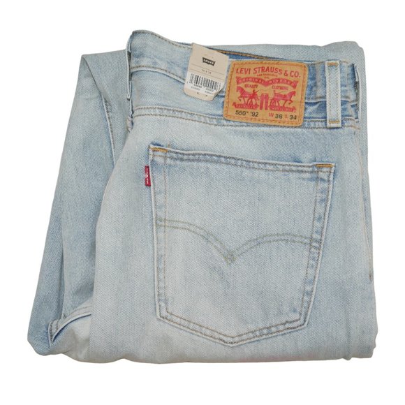 Levi's Other - Levis 550 Relaxed Fit Men's Tapered Leg Jeans Size 38x34 Light Wash Paint Denim